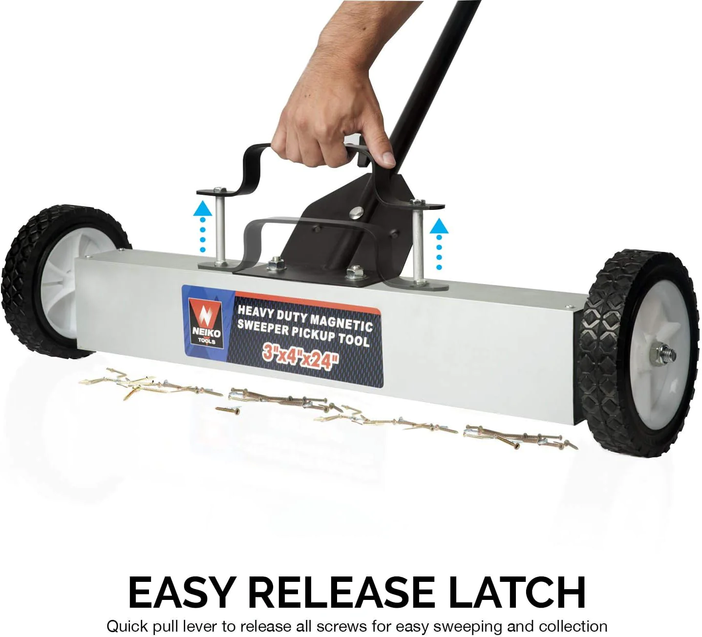 Ridgerock Tools Inc. Neiko 53416A Magnetic Pick-Up Sweeper with Wheels 30 Lb, 24