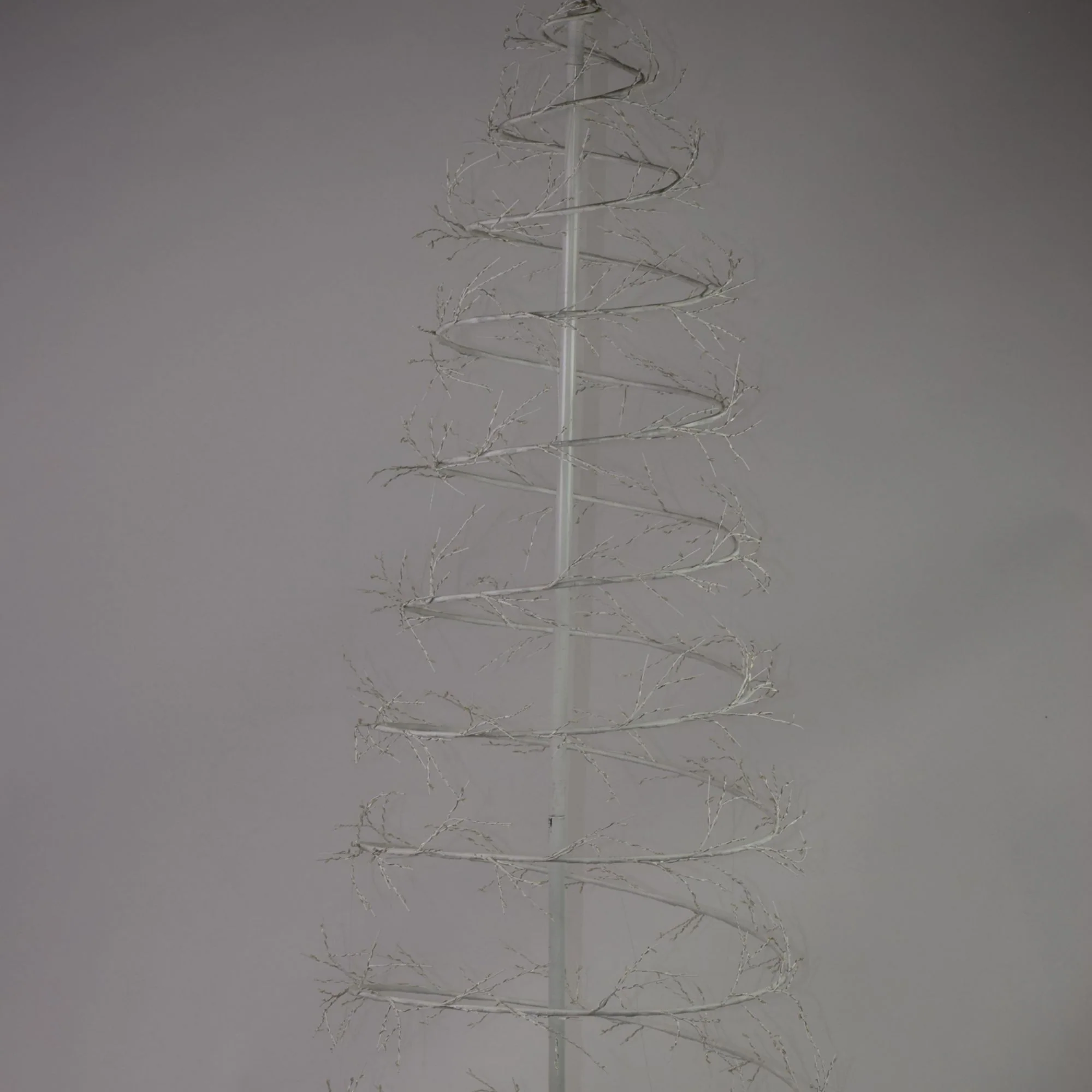 Hi-Line Gifts 6.5&s; Pre-Lit White Revolve Spiral Artificial Tree, LED Warm White Lights