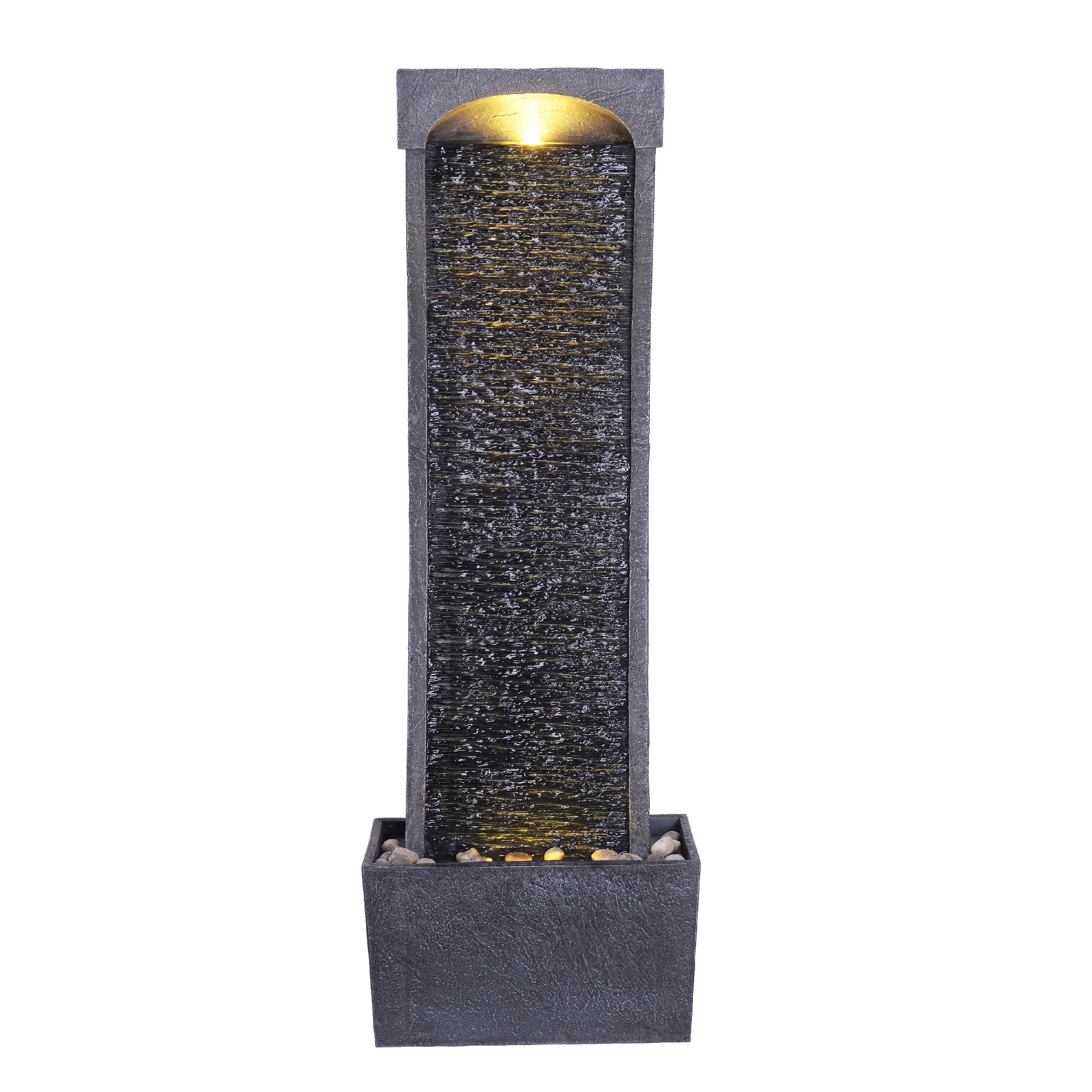 Teamson Home Outdoor Garden Patio Decor Curved Water Fountain Feature RJ-19048