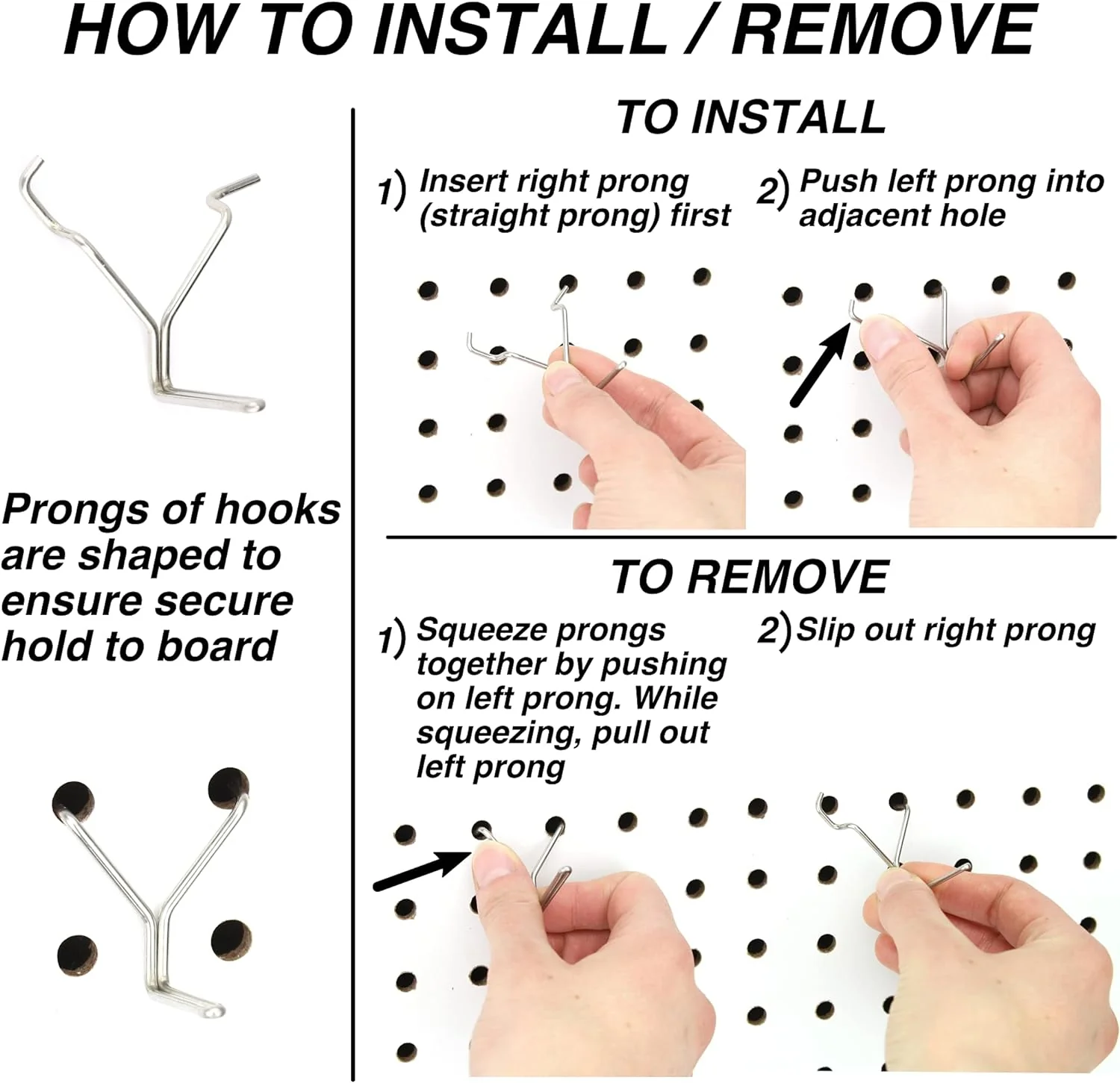 Right Arrange Stainless Steel Pegboard Hooks 50-Pack 1