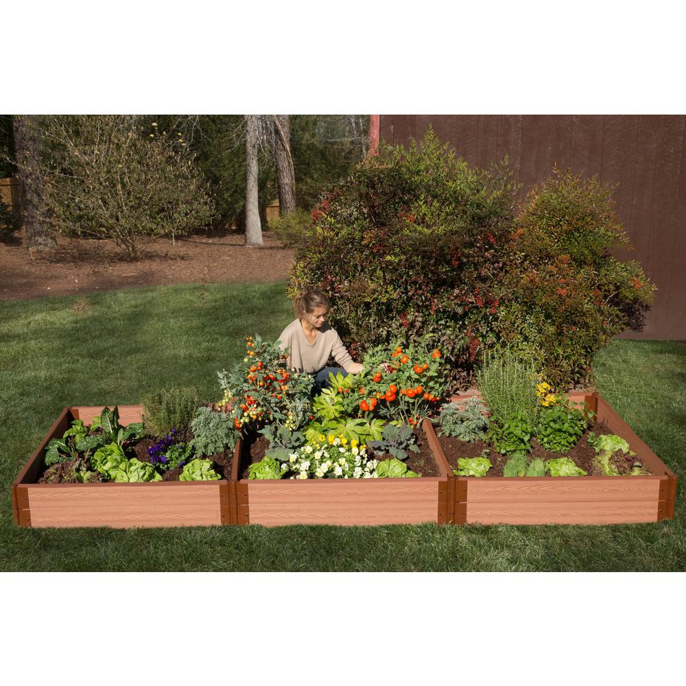 Frame It All Tool-Free Classic Sienna Raised Garden Bed 4&s; x 12&s; x 11” – 2” profile