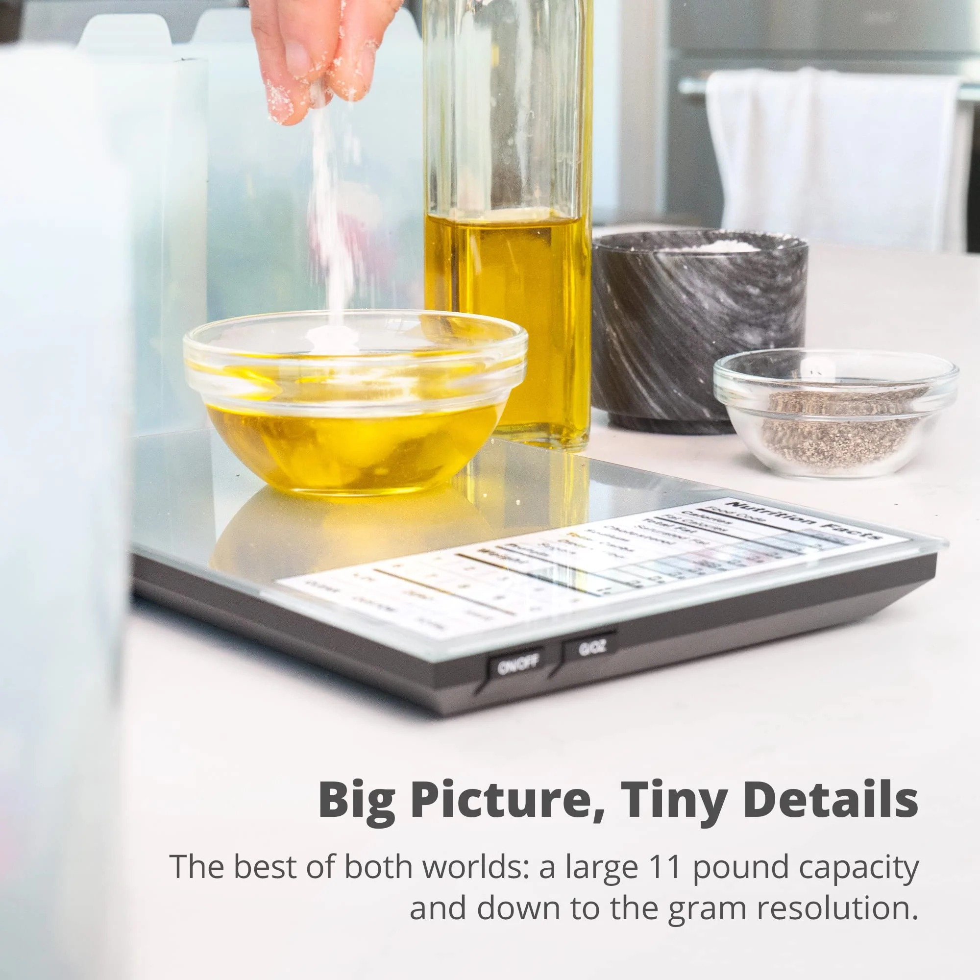 Greater Goods Nutrition Food Scale, Perfect for Weighing Nutritional Meals, Calculating Food Facts, and Portioning Snacks, Desig