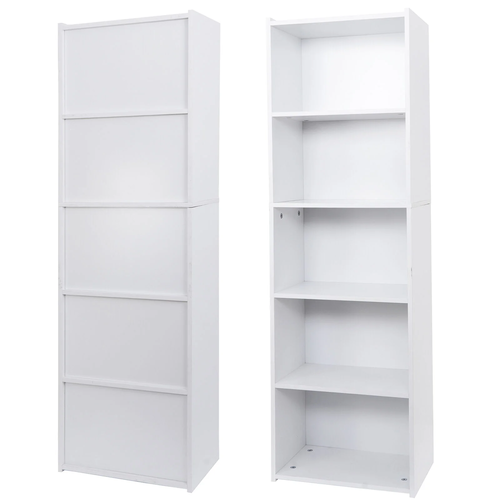 Segawe Bookshelf Storage 5 Tier Wall Shelf Organizer White for Home and Office