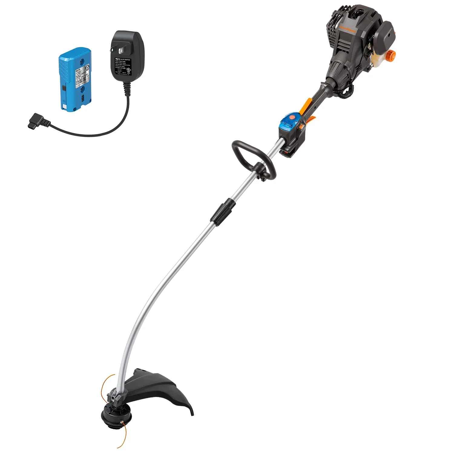LawnMaster NPTGCP2517B No-Pull Gas String Trimmer with Electric Start 25cc 2 Cycle,17-Inch
