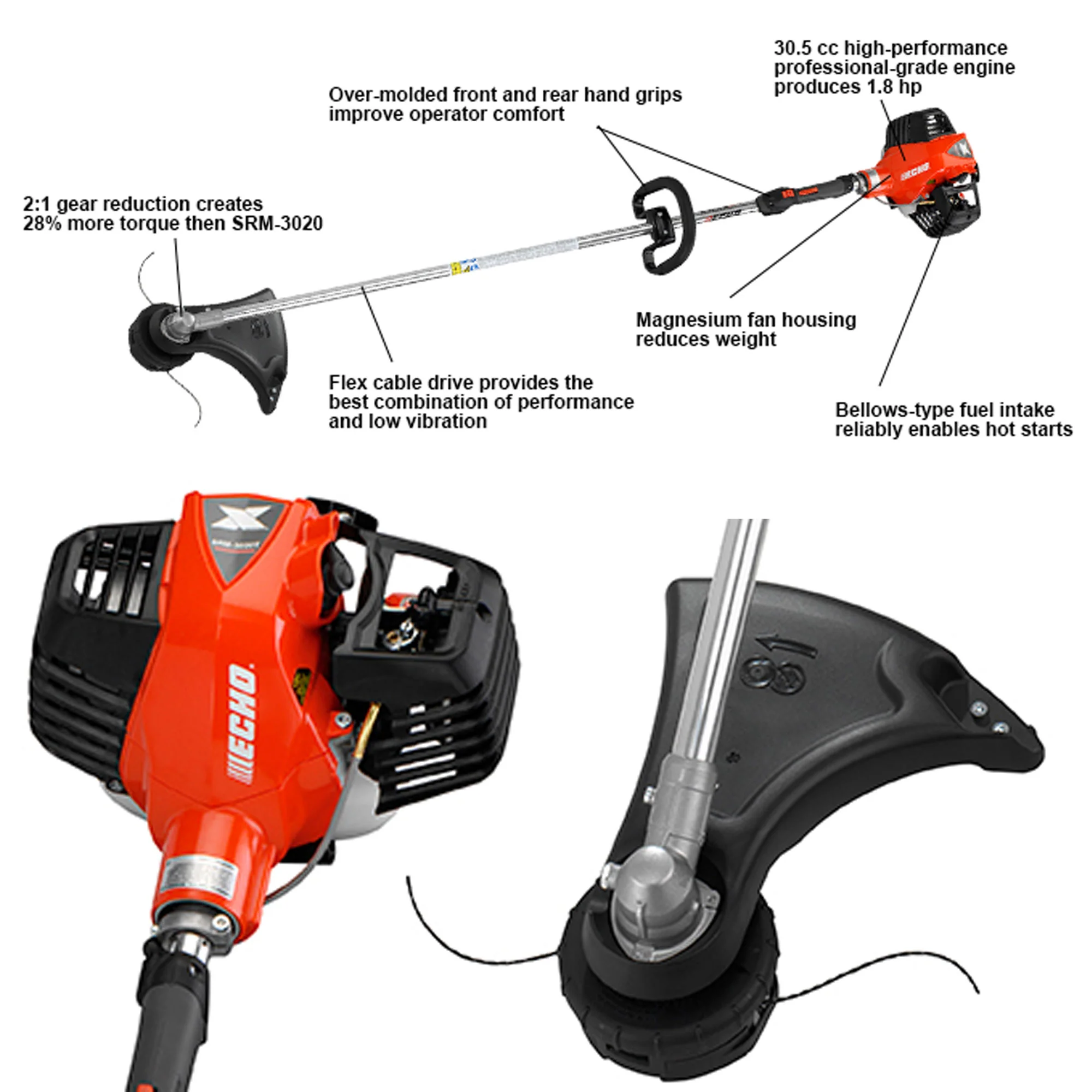 Echo Power Equipment Echo X Series 30.5cc Gas 2-Stroke Cycle Pro Torque 59