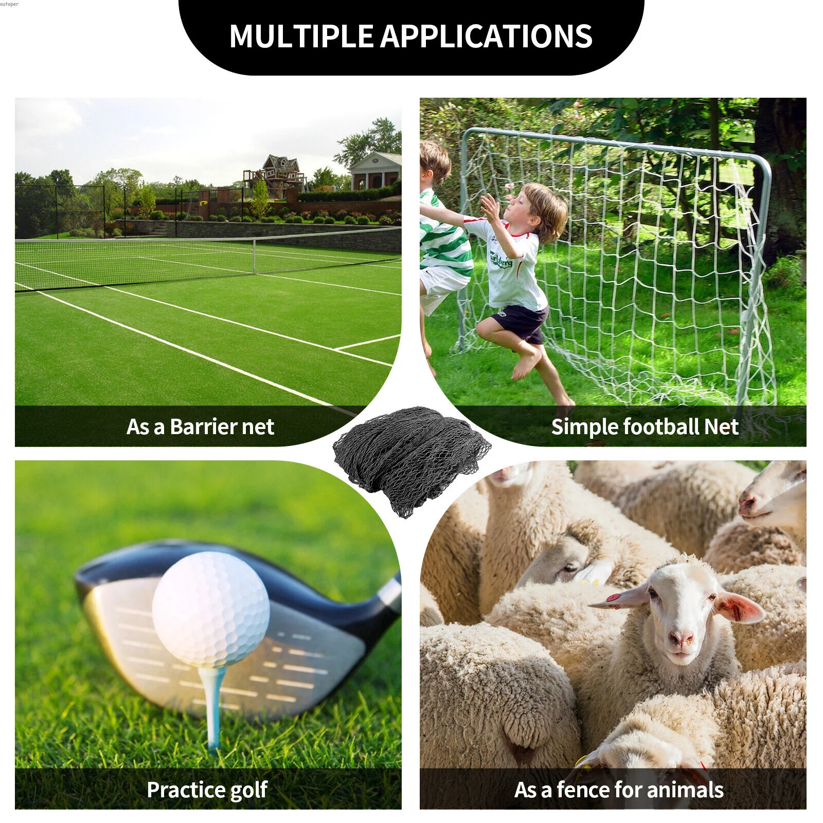 Great Choice Products Golf Barrier Netting Back Yard Sports Nets Training Net Polyethylene 30Ft X 10Ft