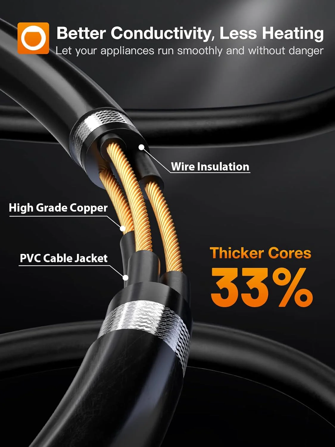 ADDLON 25 Feet Outdoor Extension Cord Waterproof Deep Black 16 AWG 3 Prong, Flexible Long Wires Perfect for Home or Office Use, UL Lis