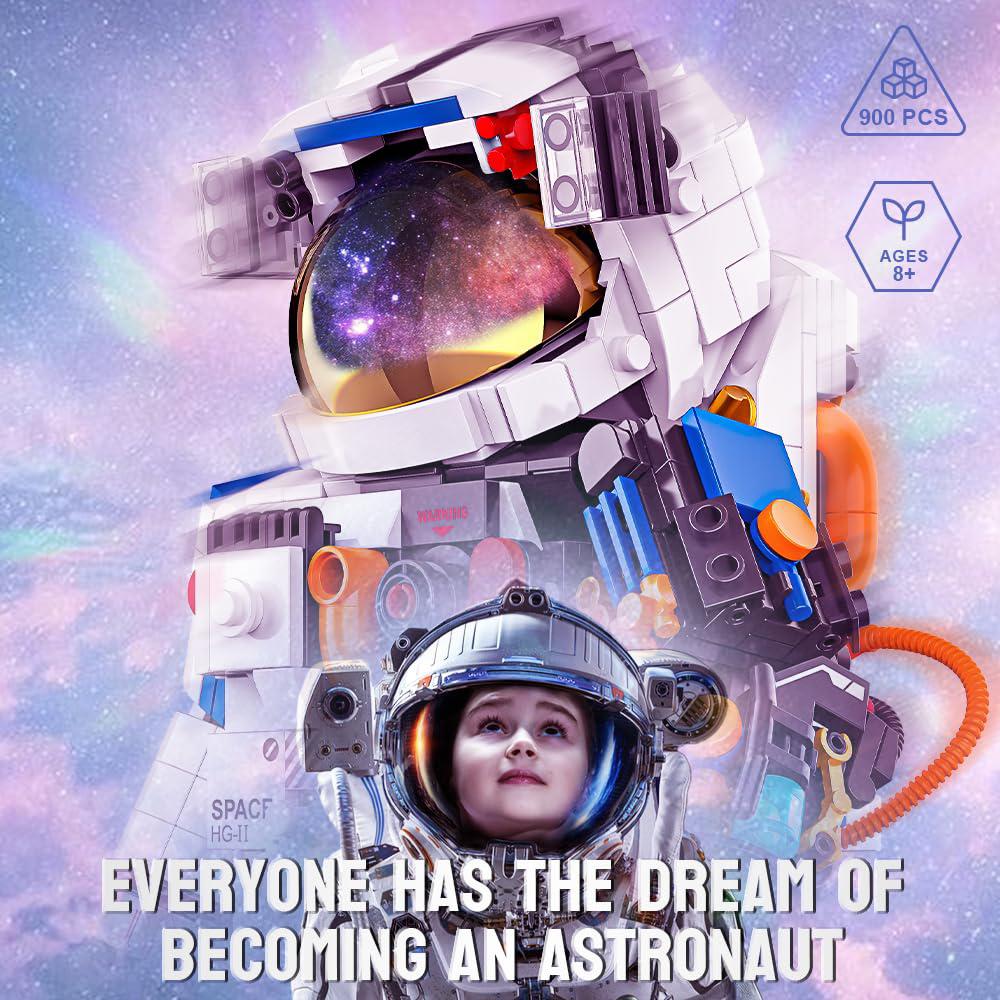 okkidy space astronaut building blocks sets - 896 pcs space toys for adults kids building sets kit gifts for boys 8-14 girls,