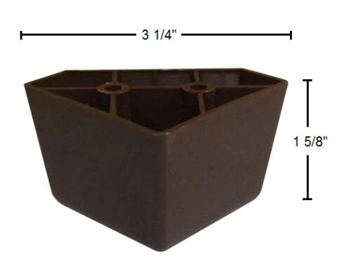 Elegent Upholstery Set of 4 Universal Dark Brown Plastic Furniture Triangle Legs - Sofa/Couch/Chair