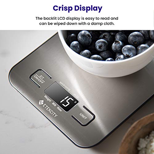 Etekcity Food Kitchen Scale, Digital Grams and Ounces for Weight Loss, Baking, Cooking, Keto and Meal Prep, Medium, 304 Stainles