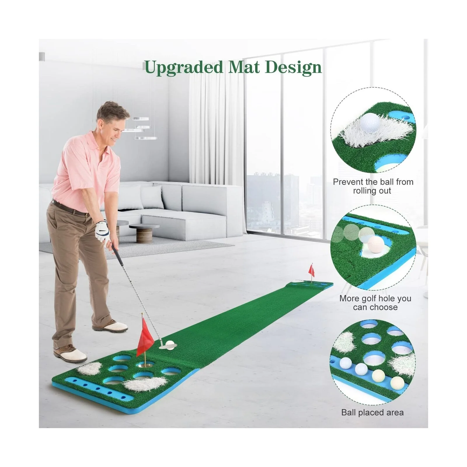 GCP Products Golf Pong Game, Detachable Golf Putting Mat Game, Golf Pong Putting Green Set...