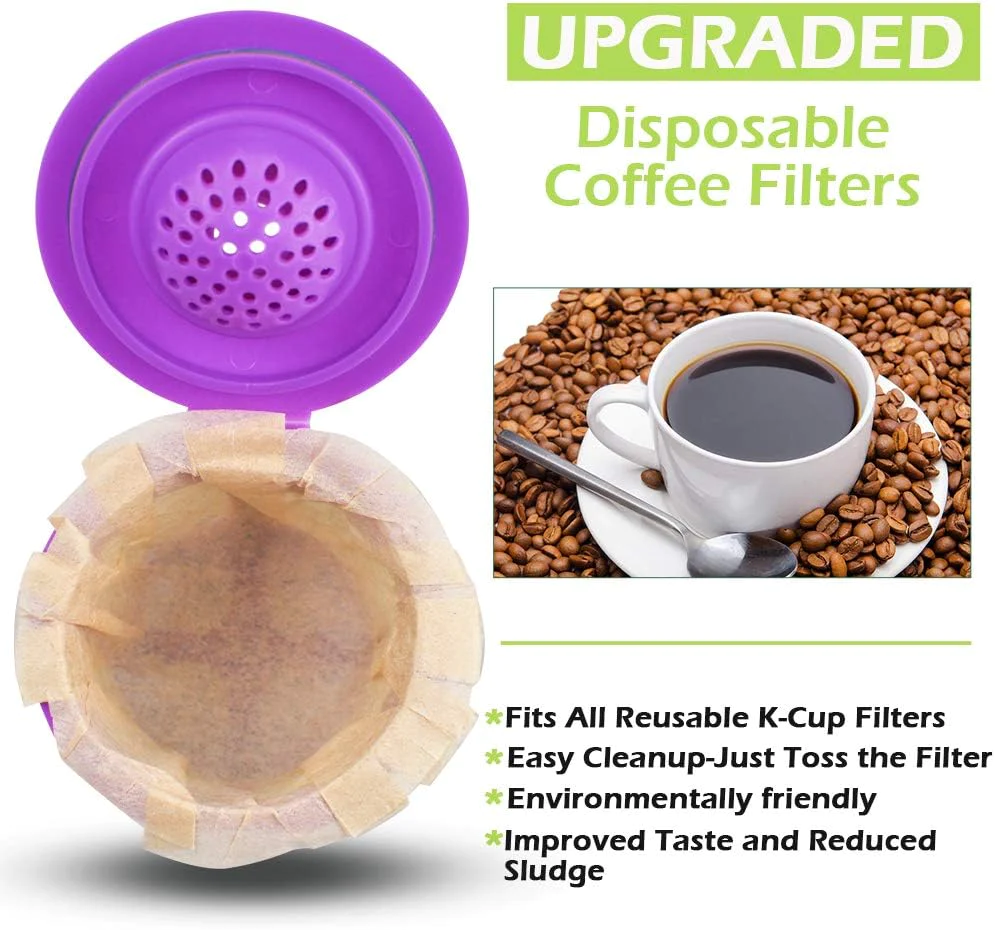 Generic CAPMESSO Disposable Coffee Paper Filters Replacement Kerig Filter Compatible with Reusable Single Serve Pods Keurig Coffee Make
