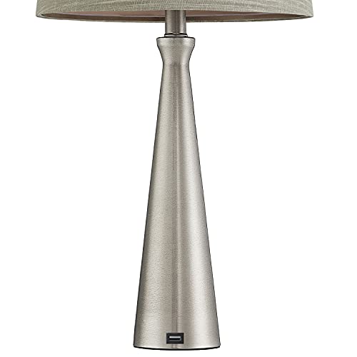 Oneach Modern Usb Table Lamp Set Of 2 For Living Room Bedroom Bedside Nightstand Lamps Fabric Shade 25.8