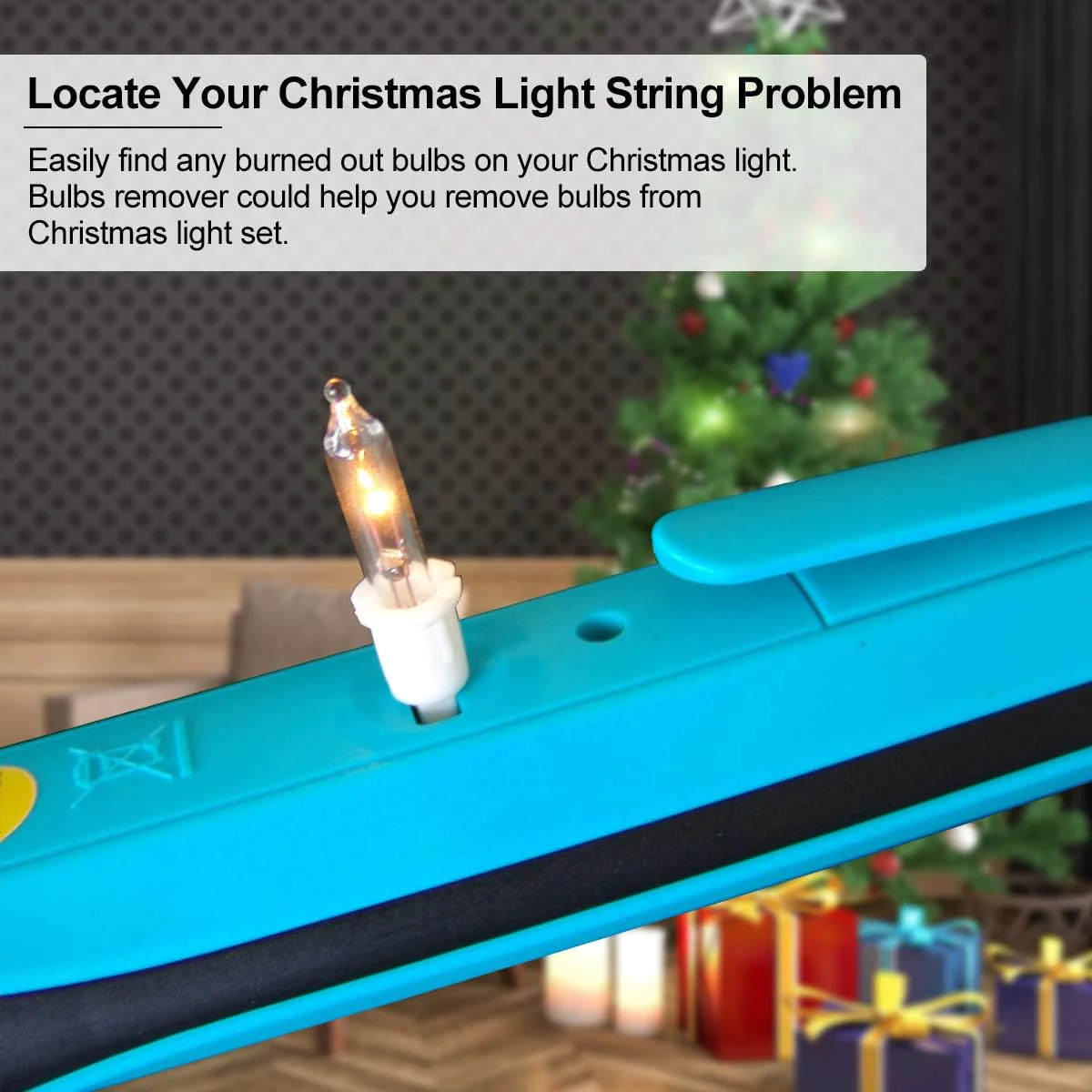 Zhangzhou Eastern Intelligent  ALLOSUN Christmas Light Tester and Repair Non Contact AC Voltage Tester 12-600V Light Bulb Removal Tool Fuse Bulb Tester,Blue