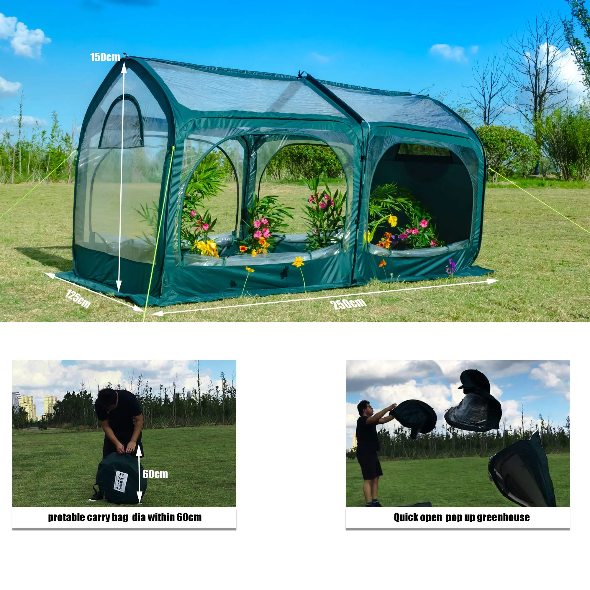 porayhut Pop Up Greenhouse Cover Flower House Mini Gardening Plant Flower Sunshine Room Room,Backyard PVC Greenhouse Cover for C