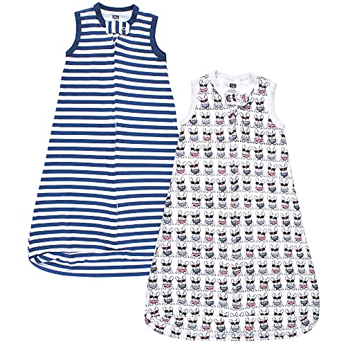 Hudson Baby Unisex Baby Interlock cotton Sleeveless Sleeping Bag, Poppy Daisy, 0-3 Months