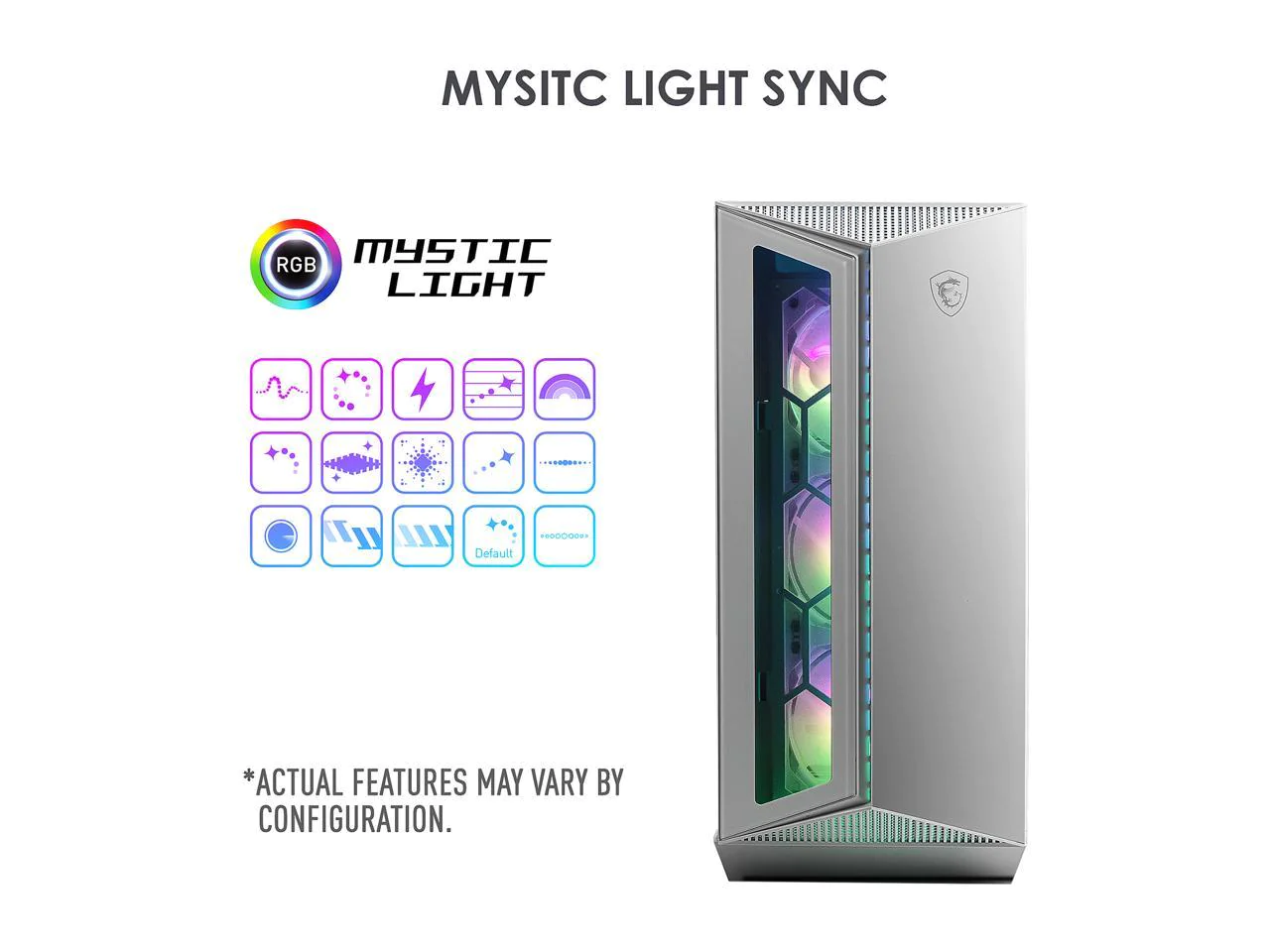 MSI (Micro Star) MSI MPG GUNGNIR 110R White ABS / SPCC / Tempered Glass ATX Mid Tower Computer Case
