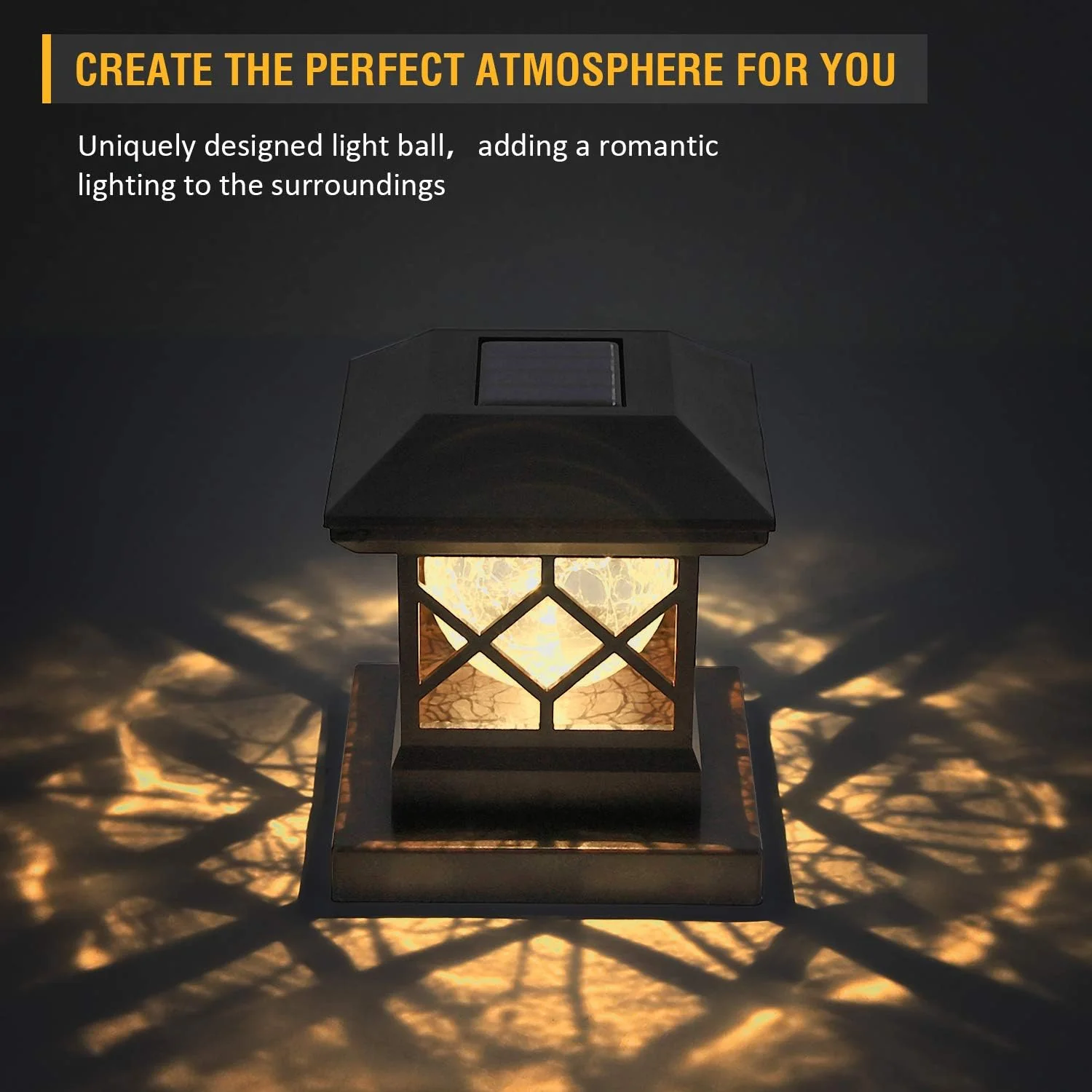 Twinsluxes Solar Post Cap Lights Outdoor - Waterproof LED Fence Post Solar Lights for 3.5x3.5/4x4/5x5 Wood Posts in Patio, Deck