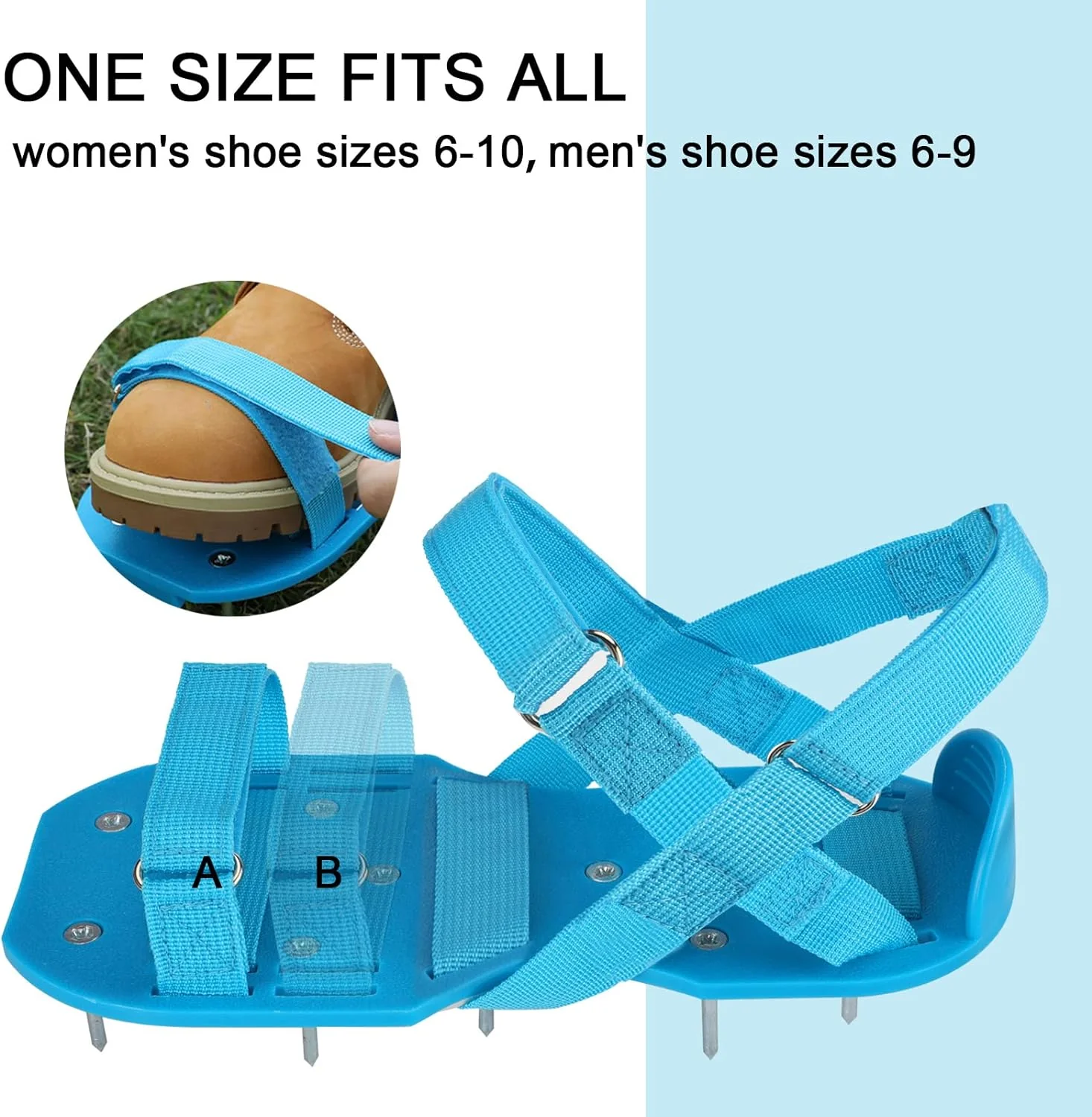 DenForste Lawn Aerator Shoes for Grass - Pre-Assembled Grass Aerator Shoes for Lawn - Soil Yard Aerator Tool for Aerating Patio Garden