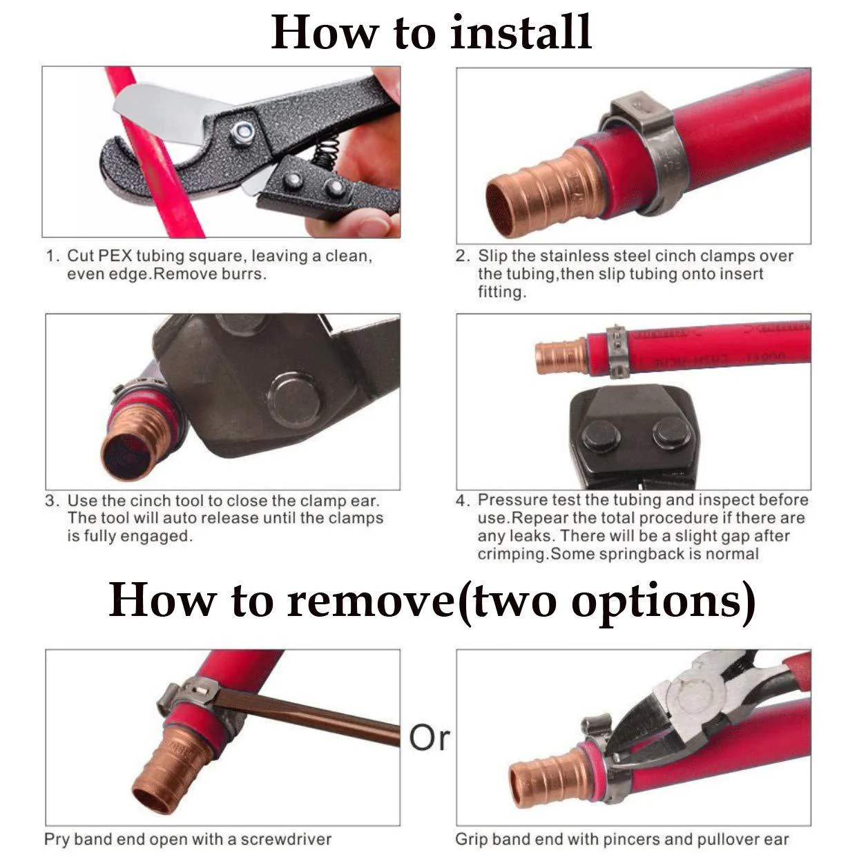 Opendoor pex clamp cinch tool crimping tool crimper for stainless steel clamps from 3/8