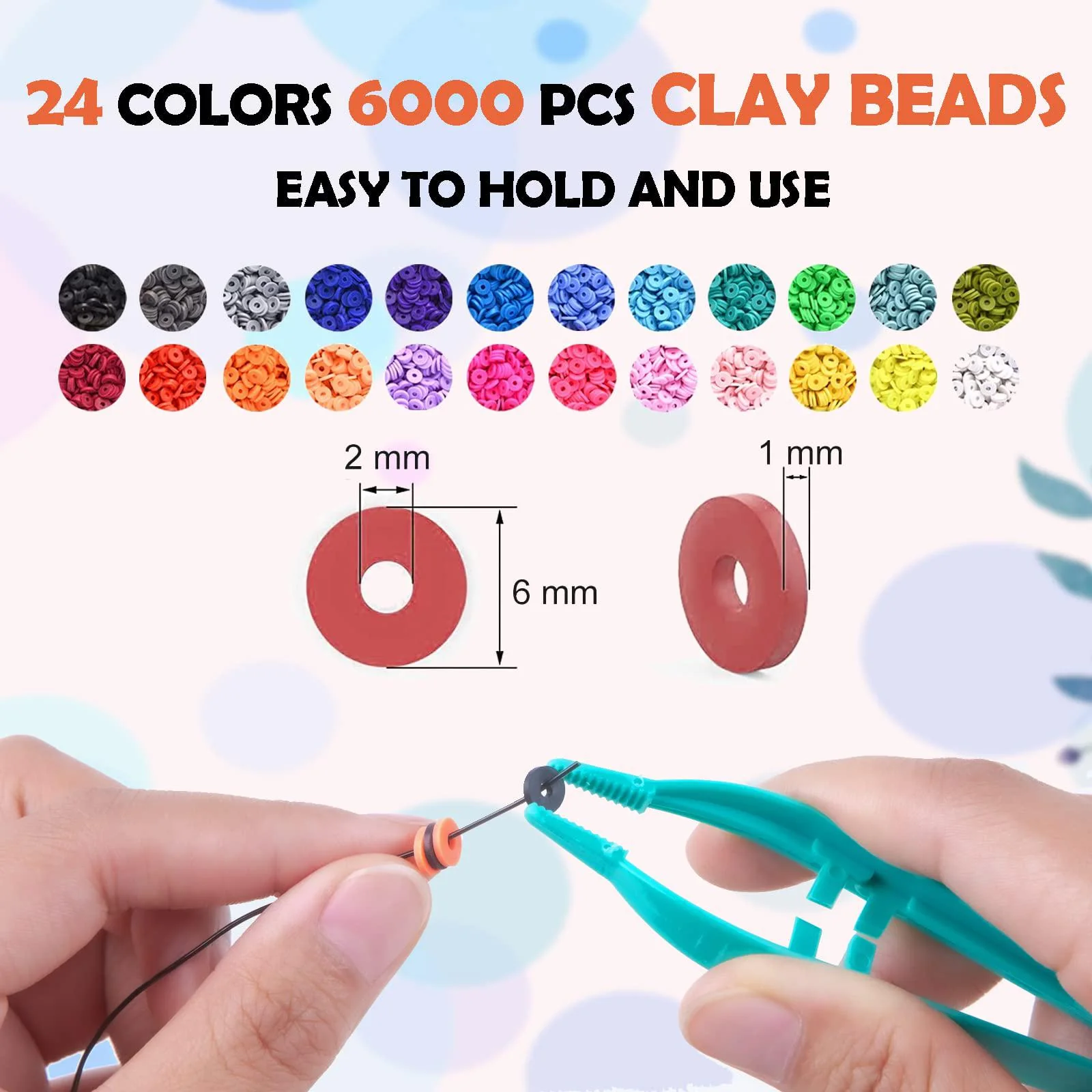 lynnmos clay beads 7200 pcs 2 boxes bracelet making kit - 24 colors polymer clay beads for bracelet making set - jewelry making kit s