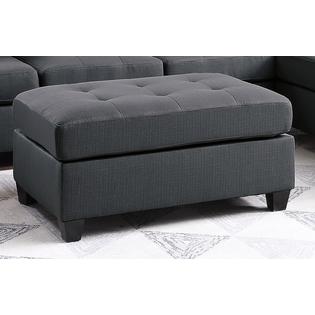 Esofastore Ebony Color Living Room Furniture 3-Pcs Sectional Set Modern Reversible Sectional Microfiber Pillows Cushion Tufted Couch