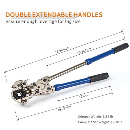 iCRIMP IWS-1632AF Copper Tube Fittings Crimping Tool with 1/2,3/4 and 1-inch Jaw for ProPress Copper Fitting-Manufactured by IWI