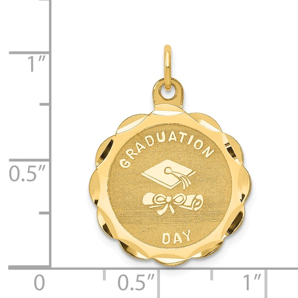 Jewelryweb 14k Yellow Gold Graduation Day Charm - Measures 26.3x19.5mm