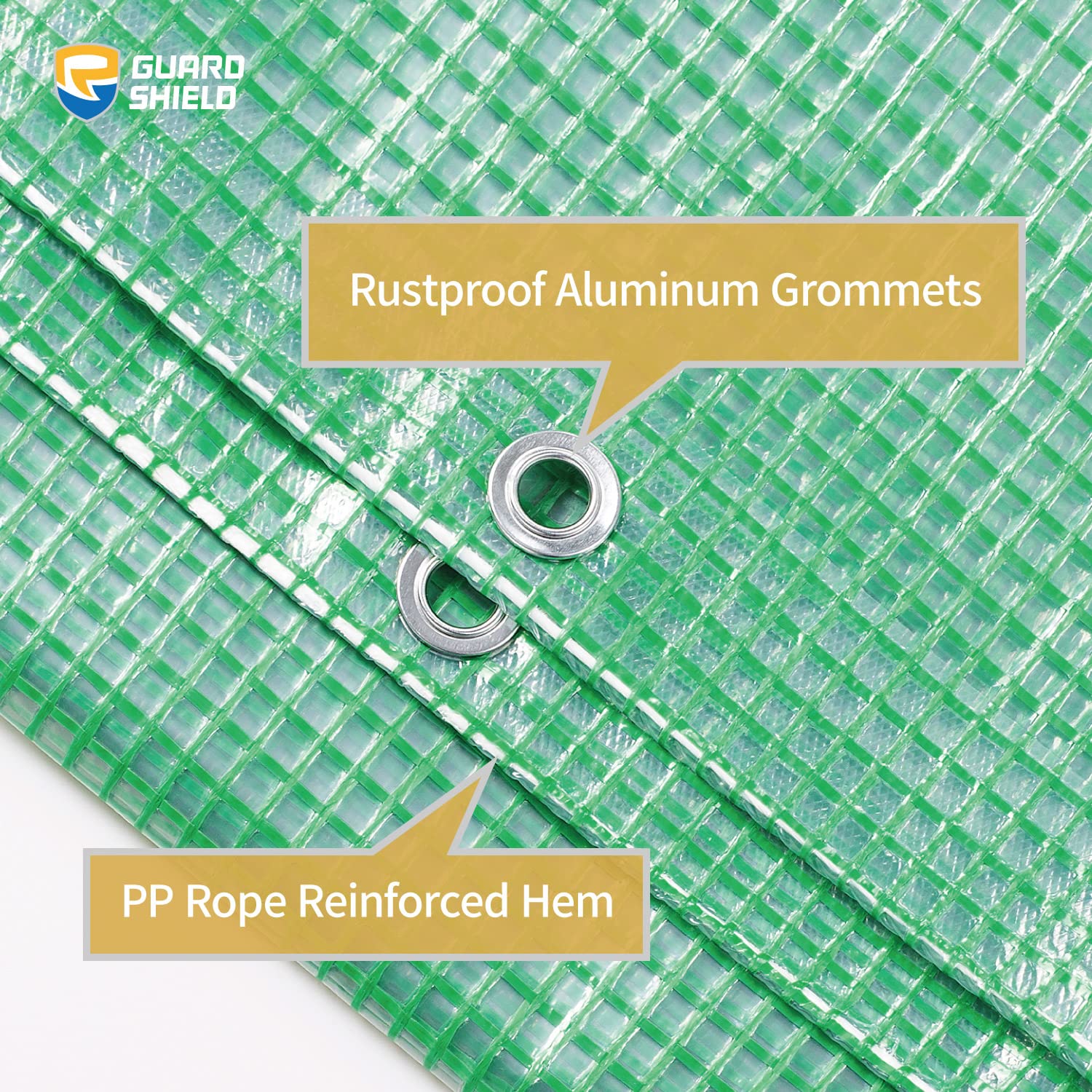 gUARD SHIELD clear green Tarp Heavy Duty 10x10 Feet Waterproof for greenhouse Outdoor garden Poly cover UV Resistant 3x3 Weave 1