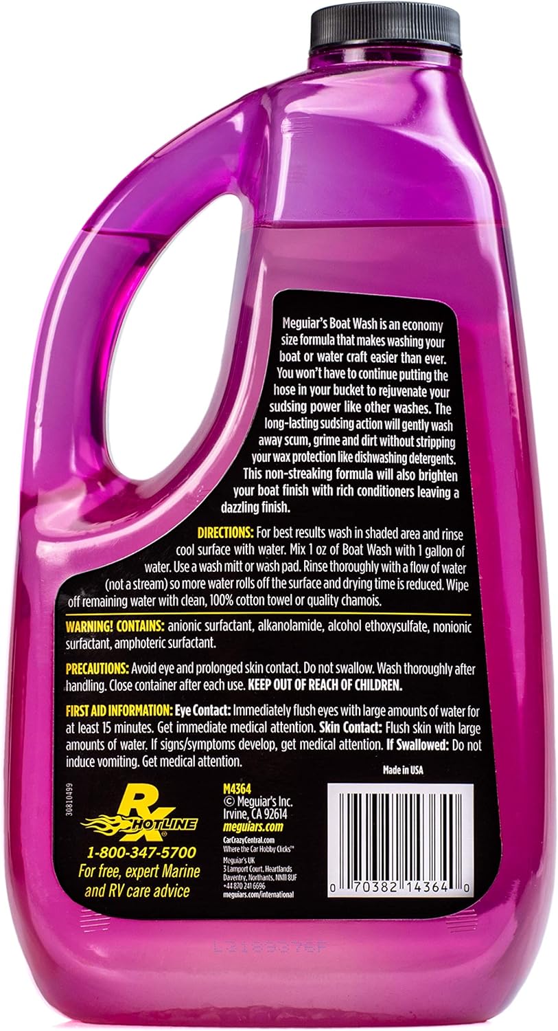 Meguiars M4364 Marine/RV Boat Wash, 64 Fluid Ounces, Beige, 3.2 x 10.2 x 5.4 inches