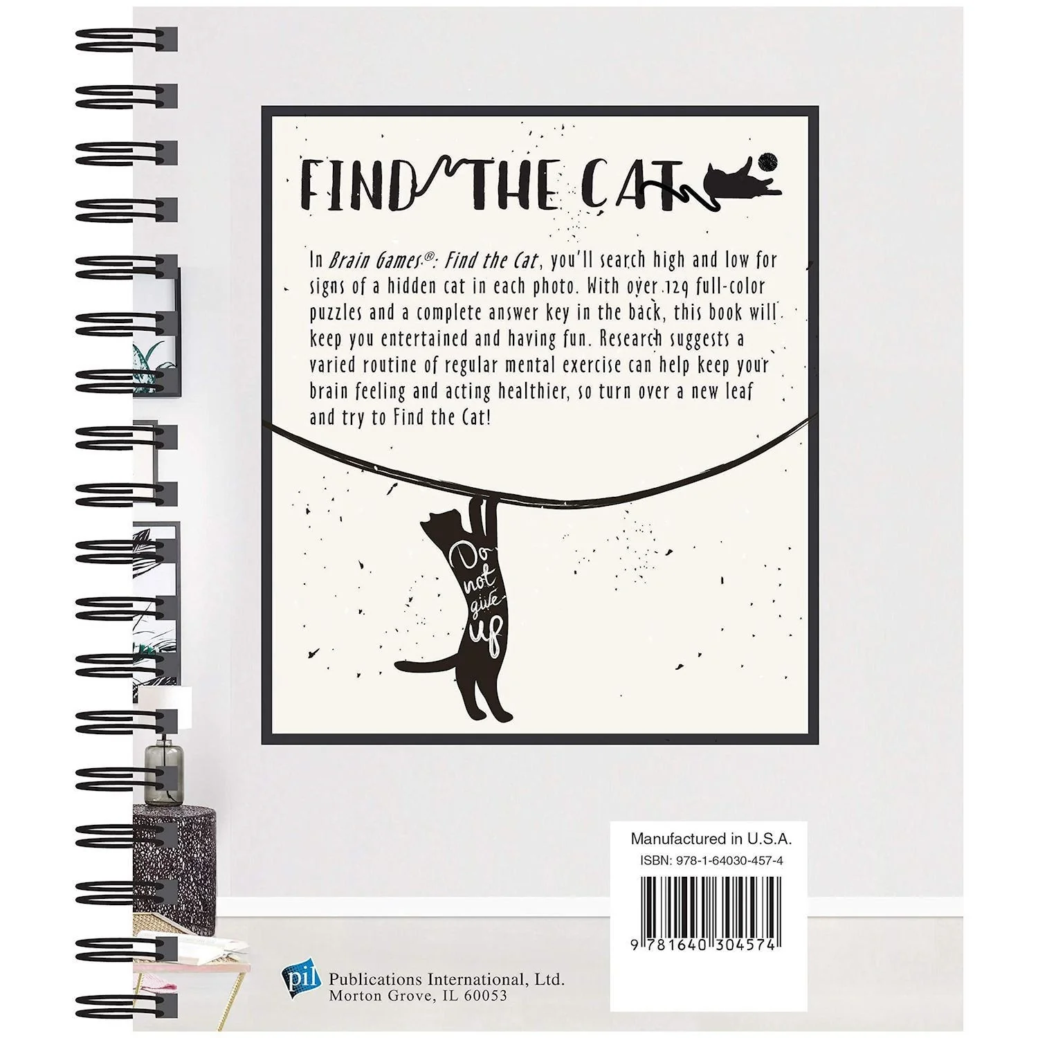 Publications International Brain Games Find The Cat - Find the Hidden Cat in Each Picture Book