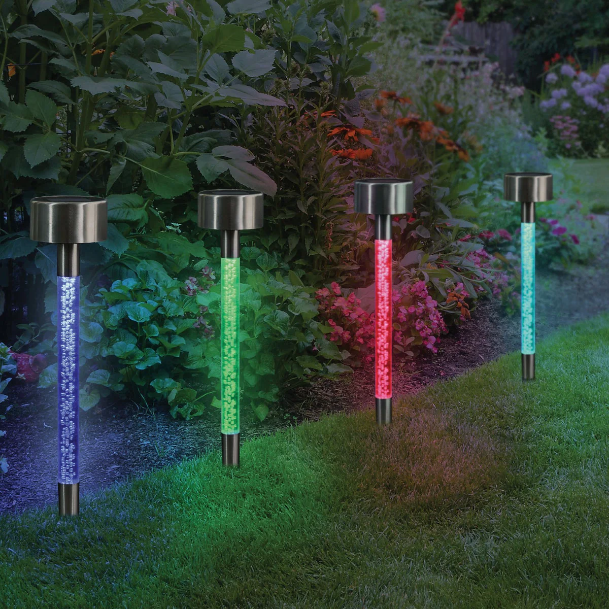Exhart 06065 Exhart 14 In. Color Changing LED Bubble Stick Solar Garden Stake Light 06065 Pack of 24