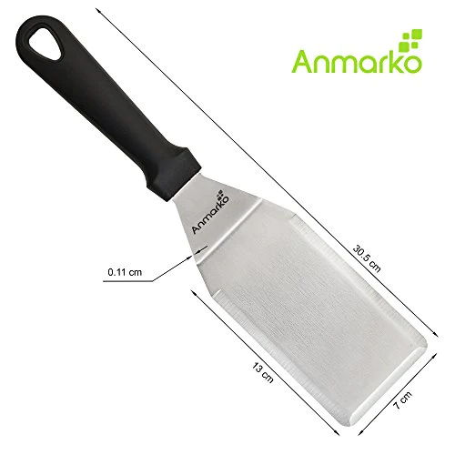 Anmarko Spatula Turner Stainless Steel - Metal Spatula Set - Hibachi Spatula Great as BBQ Grill Accessories for Grill and Flat Top Gridd