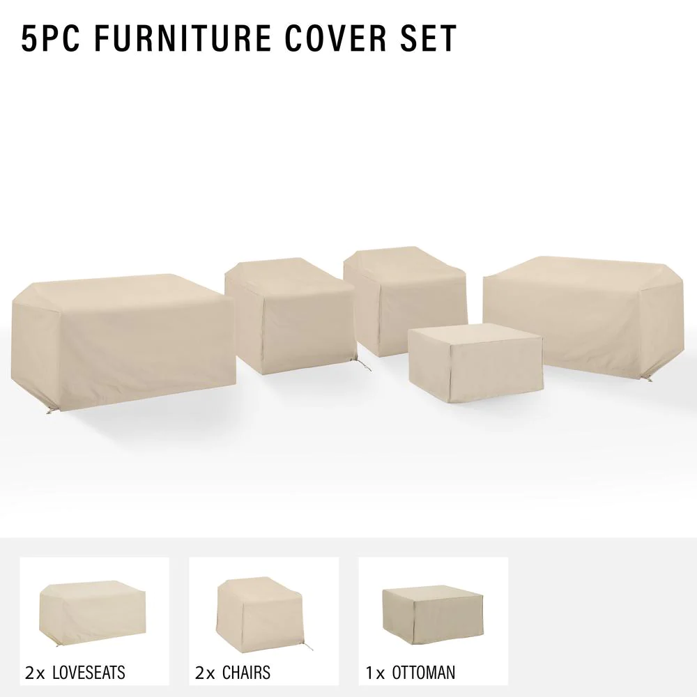 Crosley Brands 5Pc Outdoor Sectional Furniture Cover Set