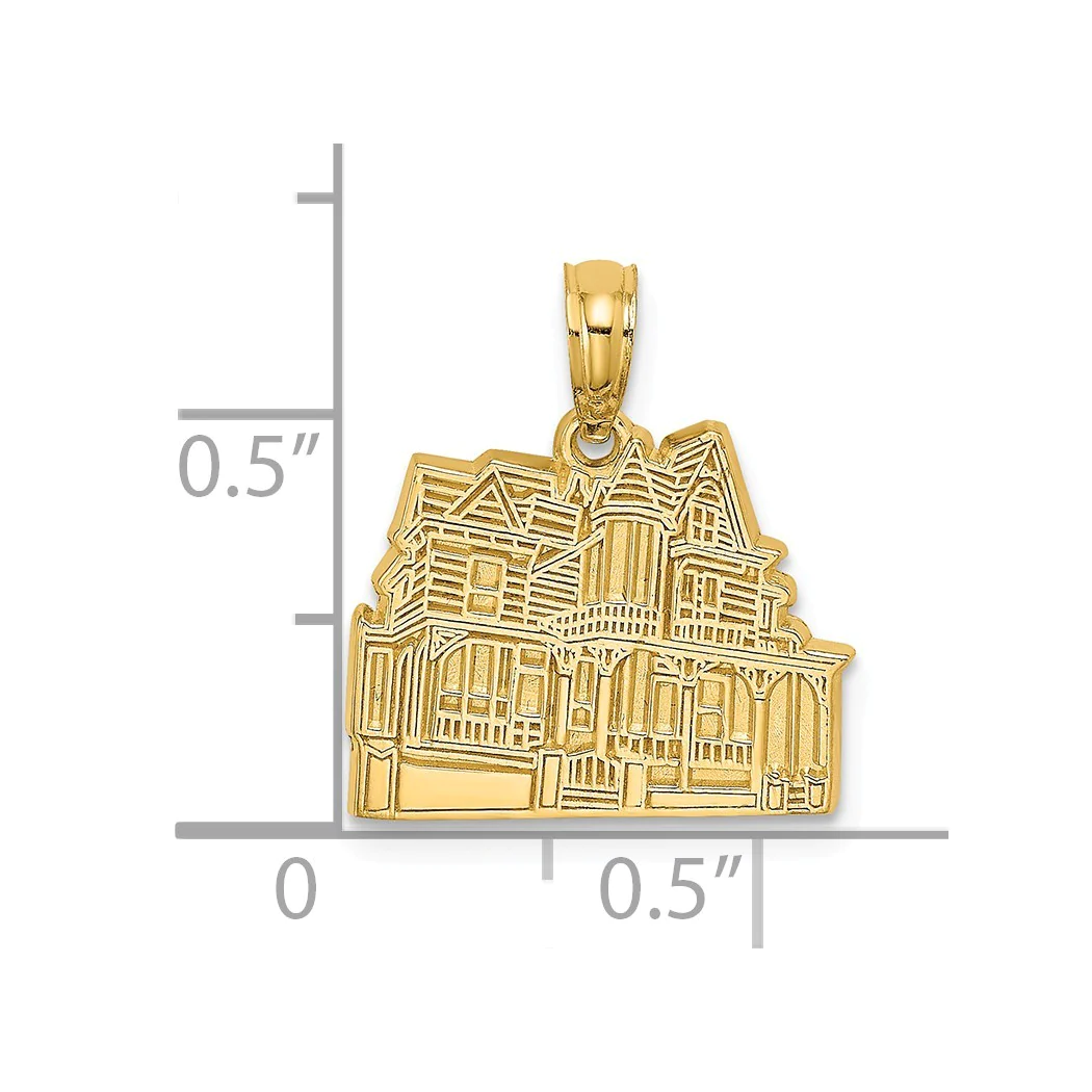 Jewelryweb 14k Gold Dr.henry Hunt House-cape May Nj Charm - Measures 18.6x16mm Wide 0.8mm Thick