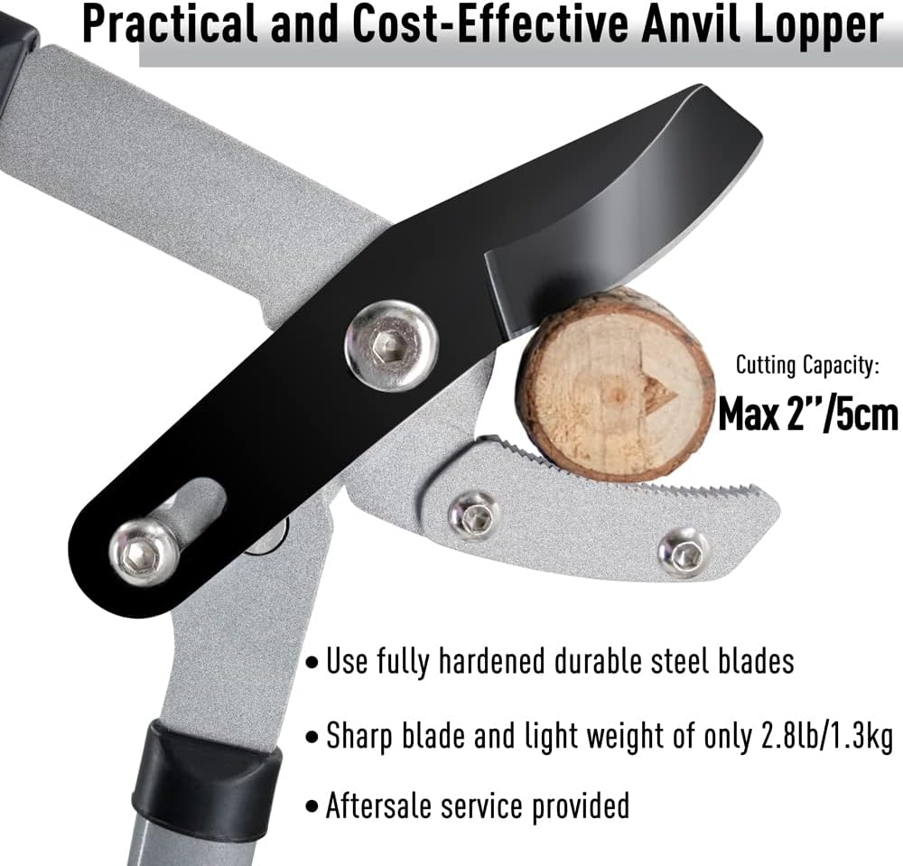 Byhagern Garden Loppers, Compound Action Anvil Lopper Heavy Duty, Branch Cutter Hand Lopper for Tree Trimming, 31-Inch