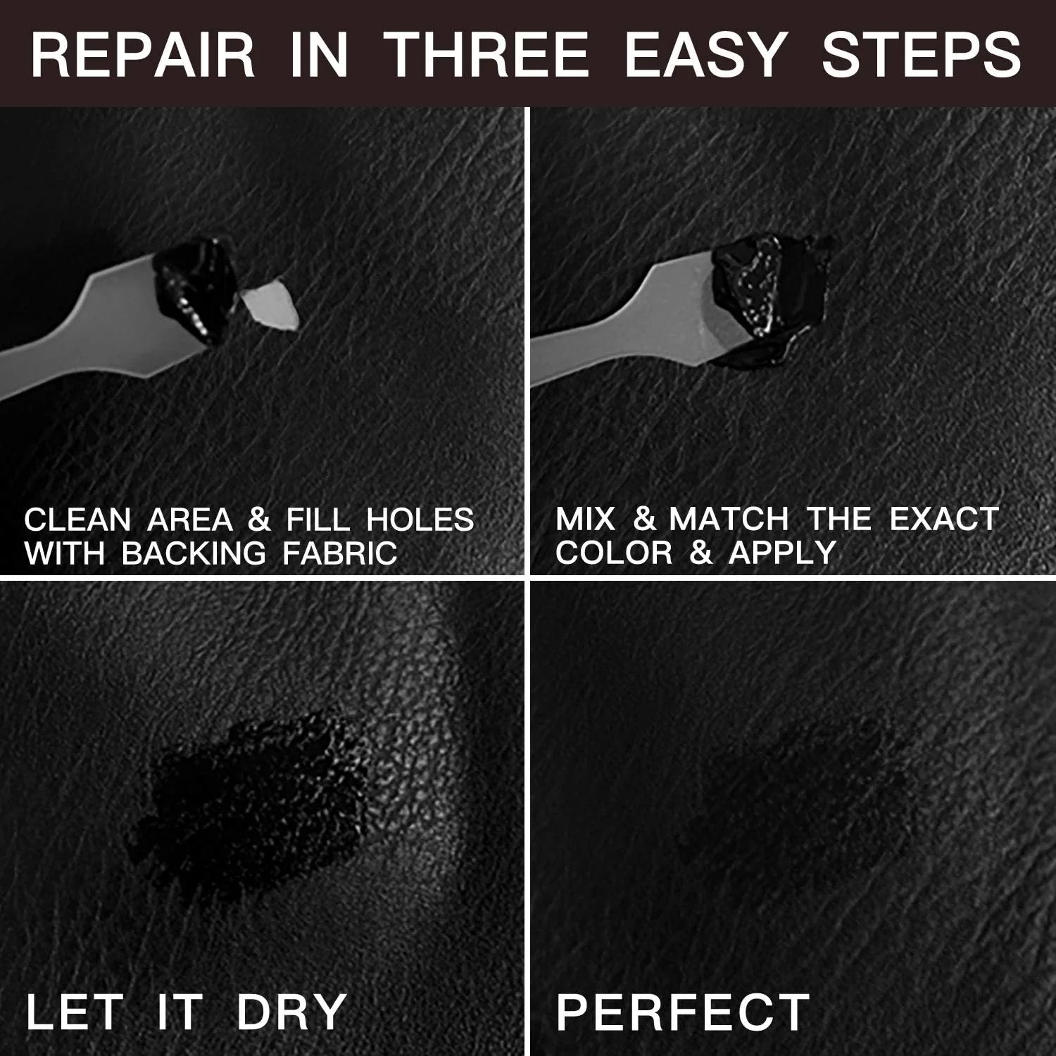 ARCSSAI ARCSSAL Vinyl and Leather Repair Kit for Furniture, Sofa, Jacket, Car Seats and Purse. Super Easy Instructions to Match Any Col