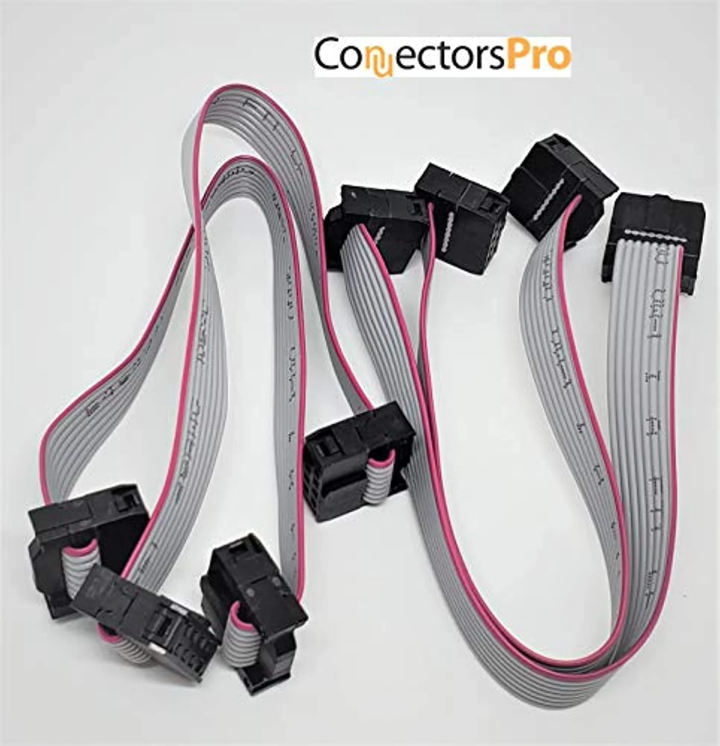 Connectors Pro pc accessories - connectors pro 8 inces 20cm length 2x4 8p idc 4-pack silver flat ribbon cable with black 2.54mm fc dual row