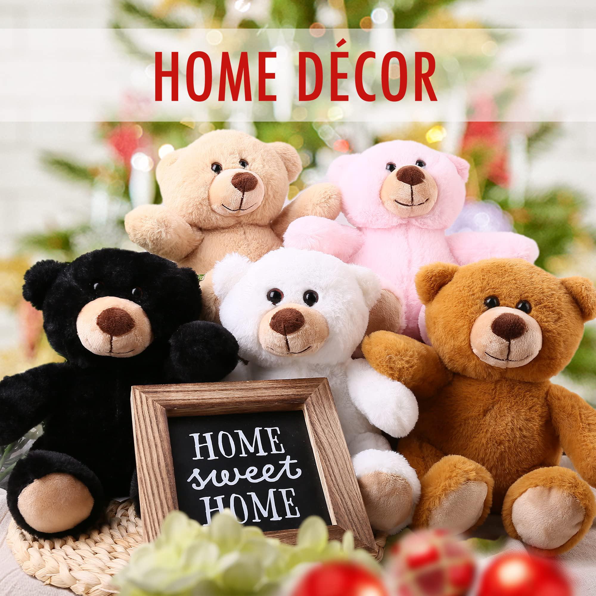 benben teddy bear stuffed animal, set of 5, 10 inch small teddy bear bulk, baby bear plush toy for baby shower decoratin, gif