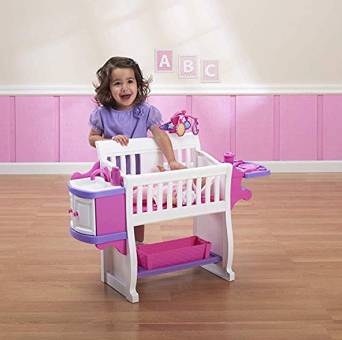 American Plastic Toys Kids’ My Very Own Nursery Baby Doll Playset, Doll Furniture, Crib, Feeding Station, Learn to Nurture and C