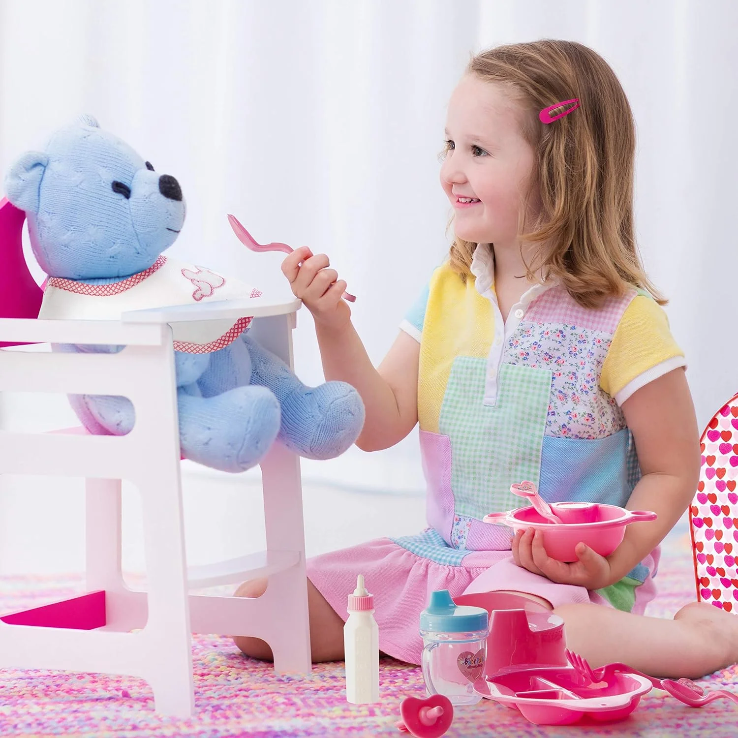 GCP Products 18 Piece My First Baby Doll Accessories In Zippered Carrying Case - Doll Feeding Toys, Fashion And Bath Accessory Set