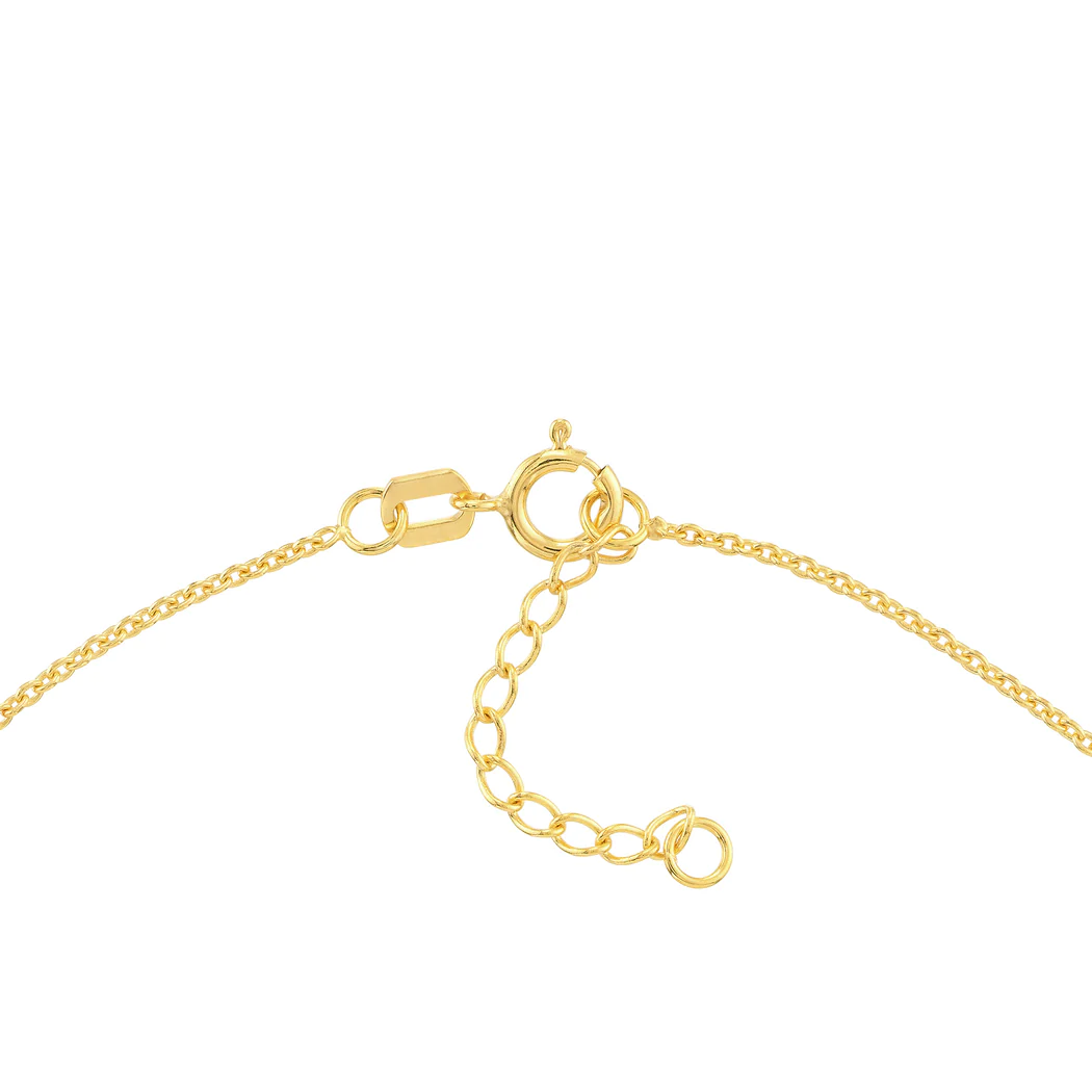 Jewelryweb 14k Yellow Gold Multi Dangle Heart Anklet - 10 Inch