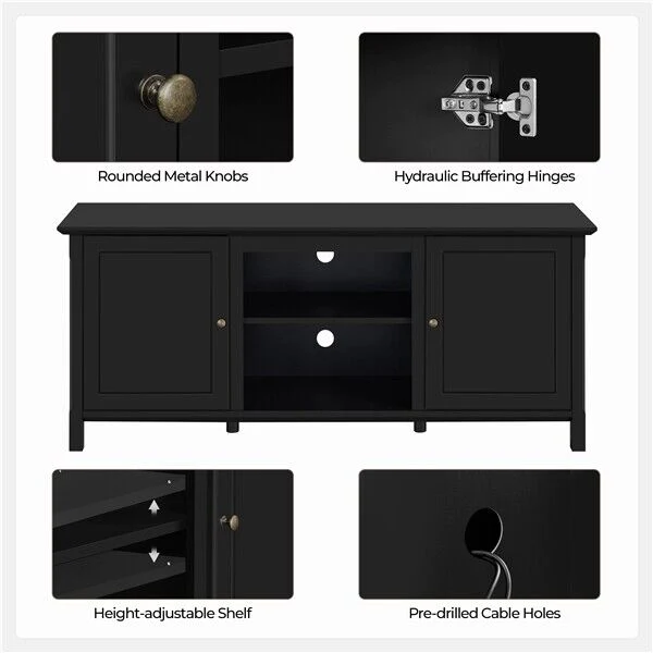 Great Choice Products Black Tv Stand For Tvs Up To 65 In, Modern Entertainment Center For Living Room