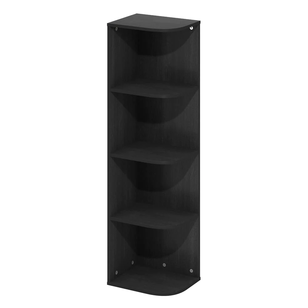 FURINNO 22270WH Pasir 4-Tier Corner Open Shelf Bookcase&a;#44; White