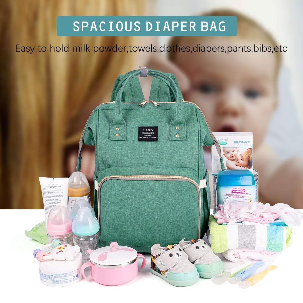 Jewelvwatchro Diaper Backpack, Large capacity Baby Bag, Multi-Function Travel Backpack Nappy Bags, Nursing Bag, Fashion Mummy, R