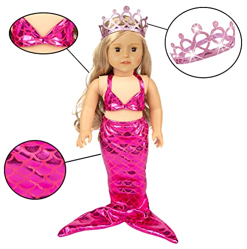 ebuddy 10 Sets Fashion Doll Dress Clothes and Accessories for 18 inch Girl Doll Most 18