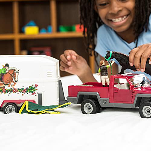 schleich horse club, 15-piece playset, horse toys for girls and boys 5-12 years old pick up with horse box