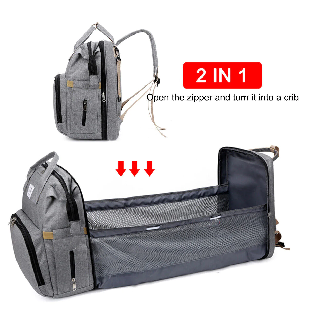 Great Choice Products 3In1 Waterproof Baby Bag Diaper Bag Backpack With Changing Station For Boy Girl
