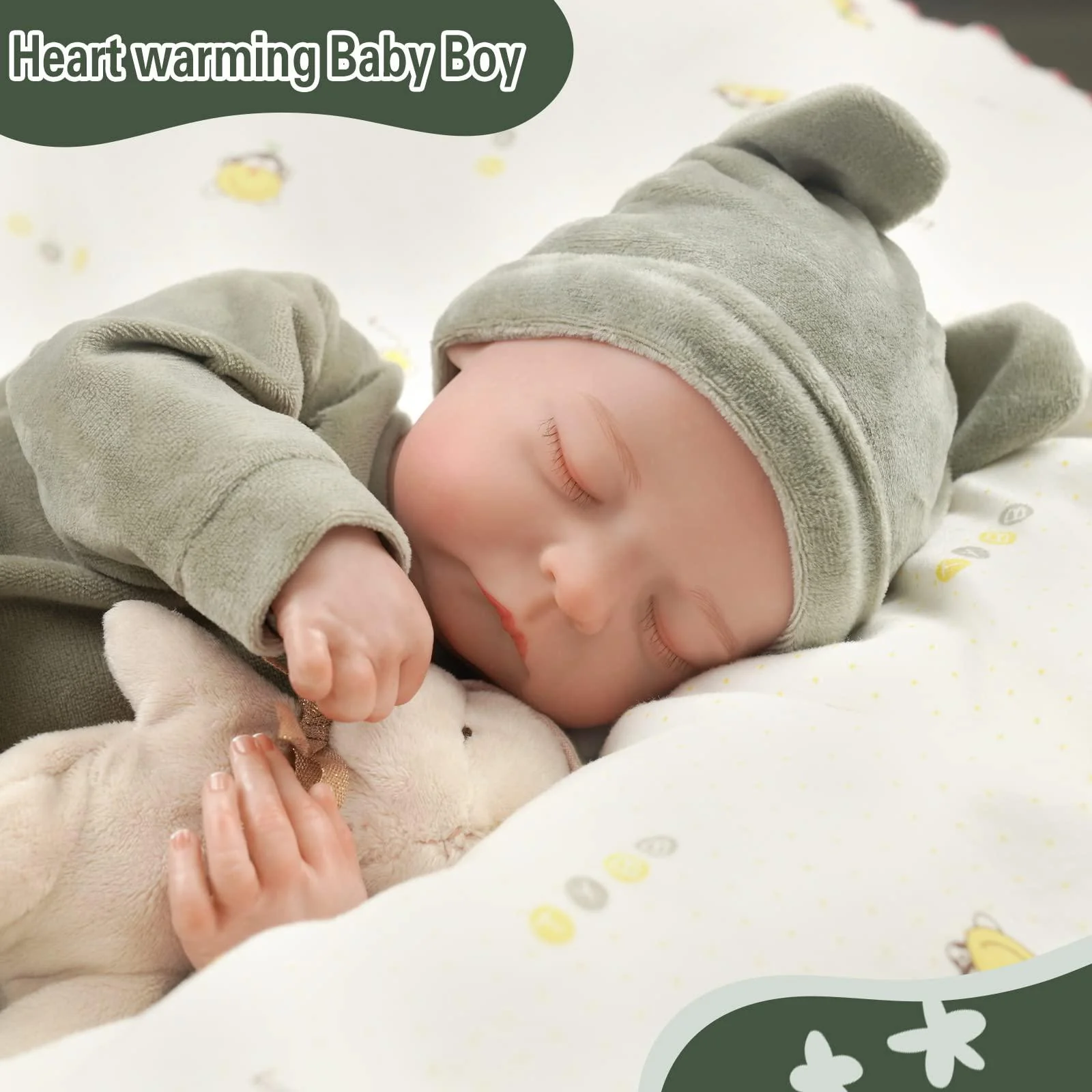 JIZHI babeside lifelike reborn baby dolls boy - 17-inch baby soft body realistic-newborn baby dolls full body vinyl anatomically co