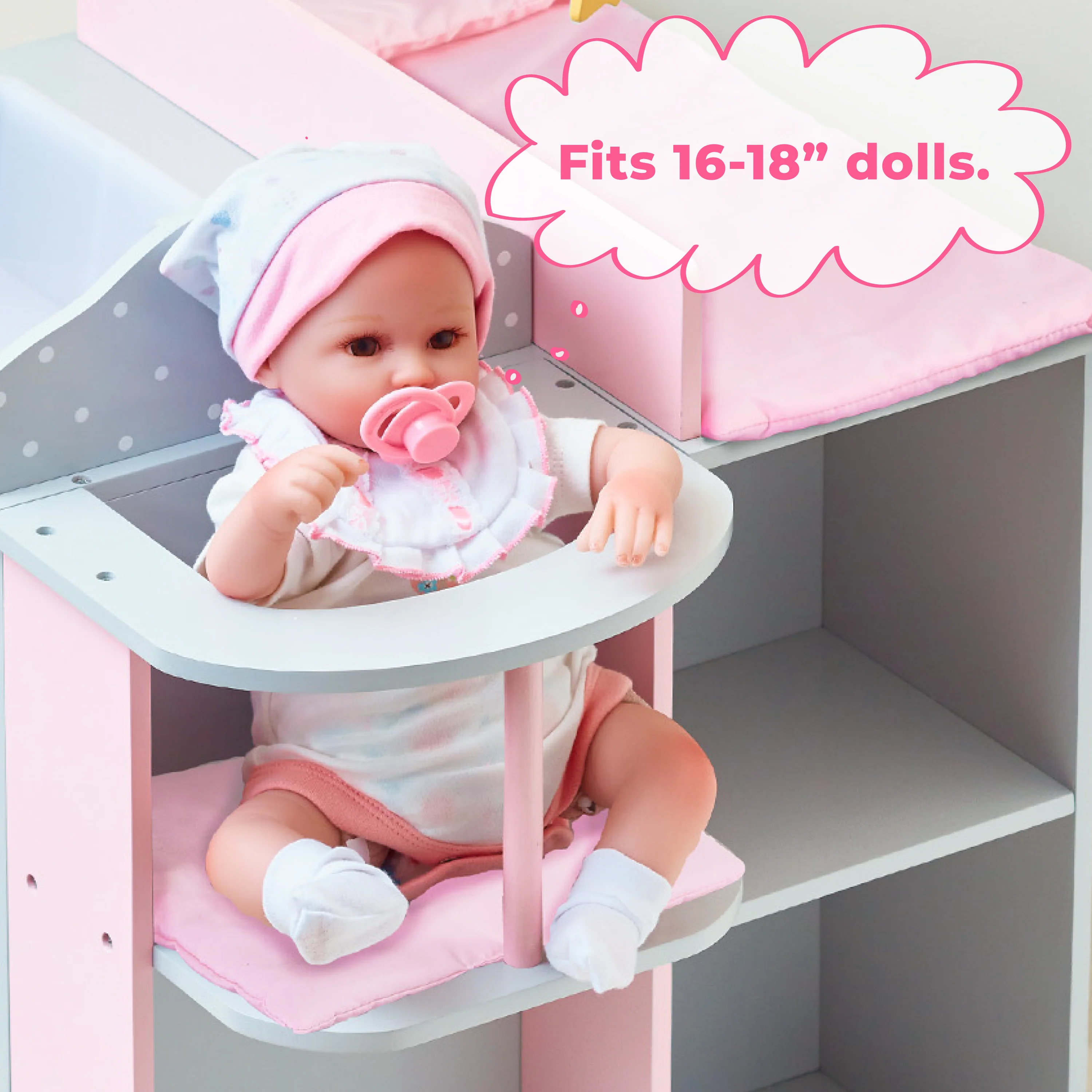 Olivia&s;s Little World Pink Doll Changing Bed Storage by Olivia&s;s World Wooden Furniture Toy TD-0203AG